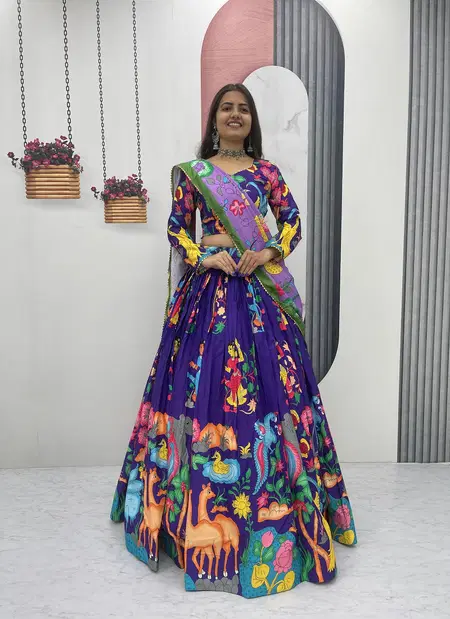 PC 536 Cotton With Kalamkari Print Lehenga With Choli Dupatta Collection Online Wholesale